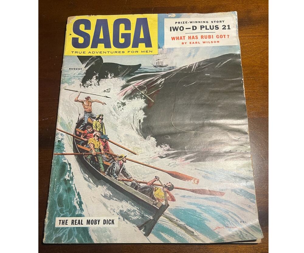 Saga Magazine | August 1954 | The Real Moby Dick | Pulp Adventure | Vintage